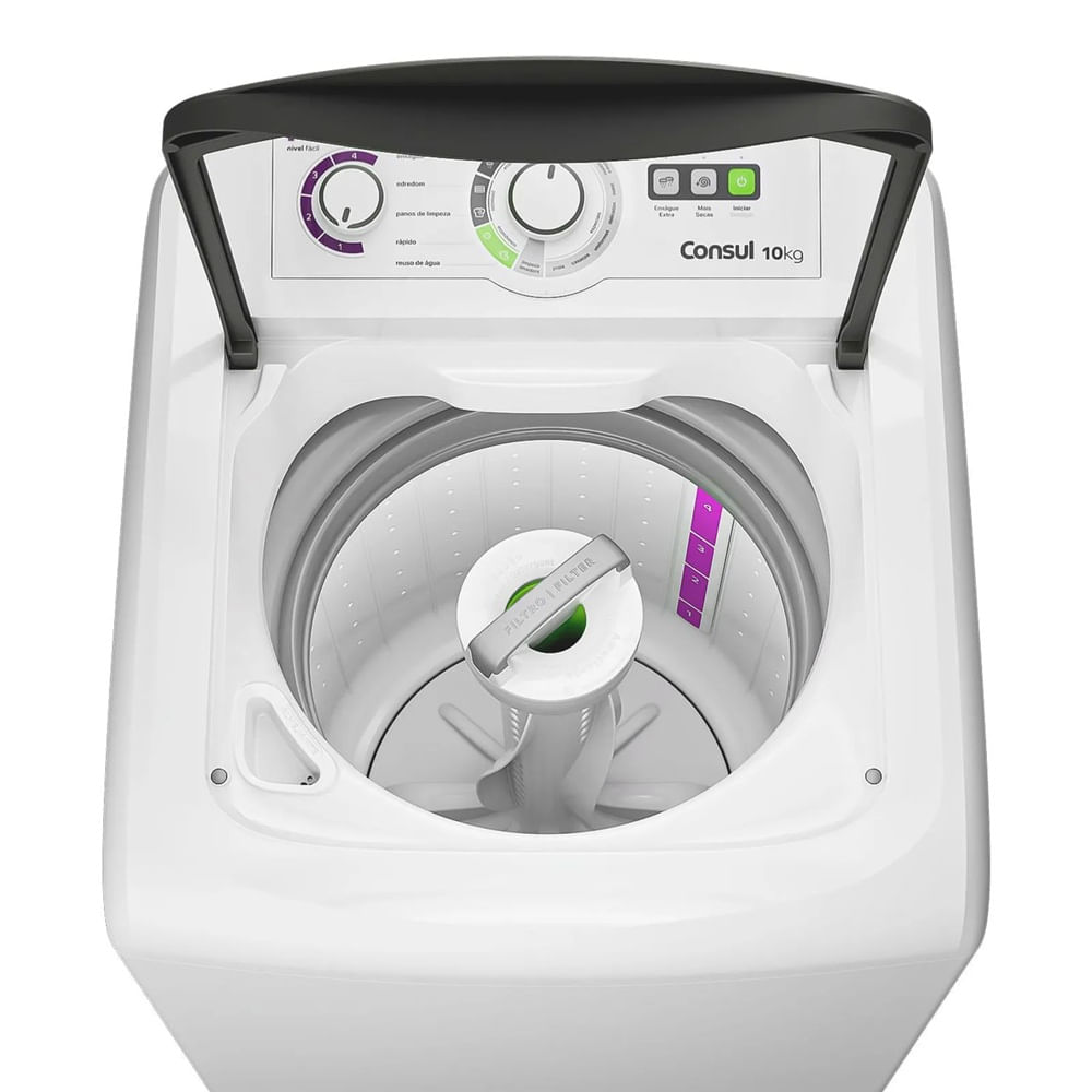 Lavadora de Roupas Consul 10Kg com Dosagem Econômica Branca CWB10BB - 220 Volts